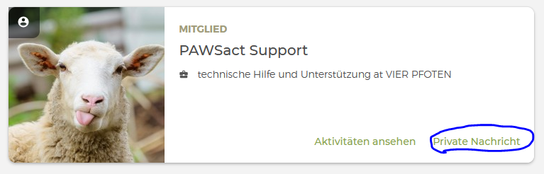 Mitglied private Nachricht schreiben