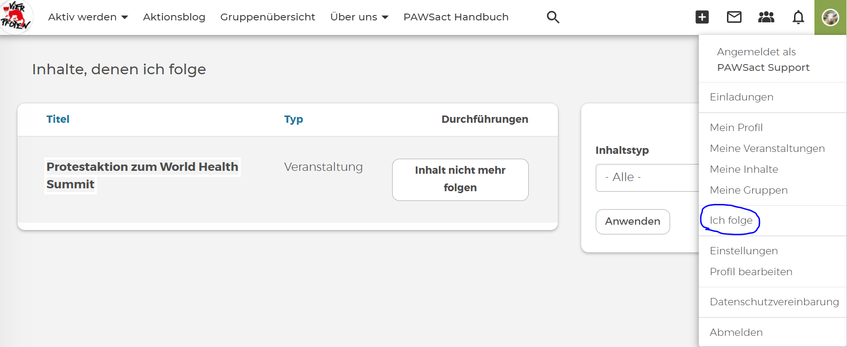 Übersicht Inhalten folgen