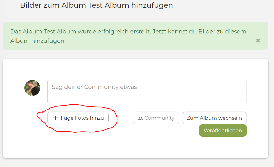Fotos hinzufügen